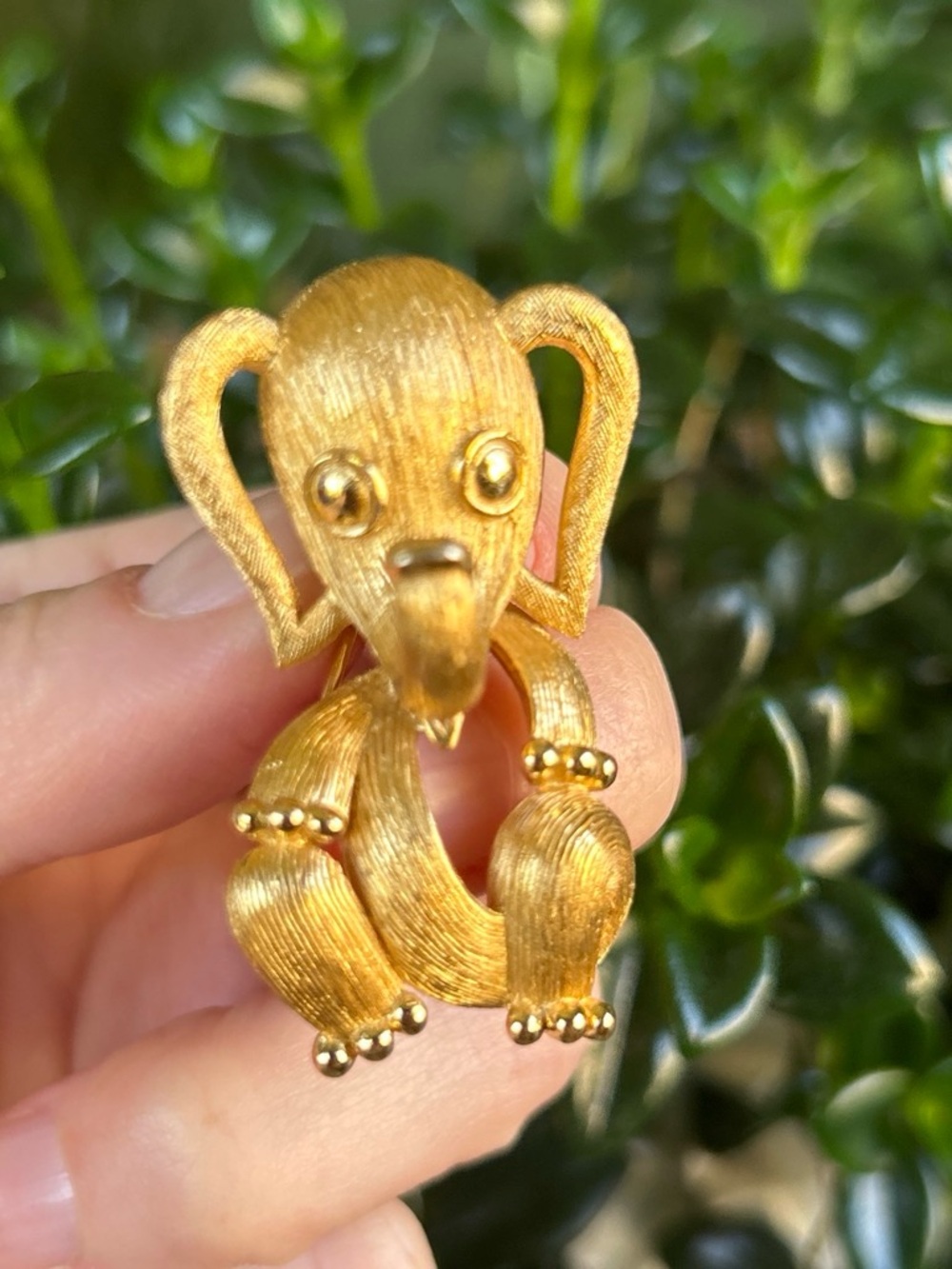 Vintage Crown Trifari Gold Tone Elephant Brooch